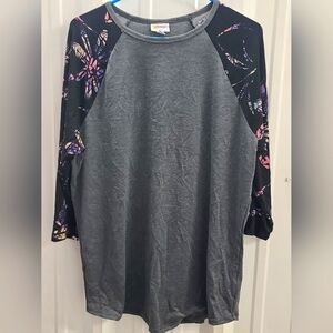 Cute Sleeves Top pink purple XL